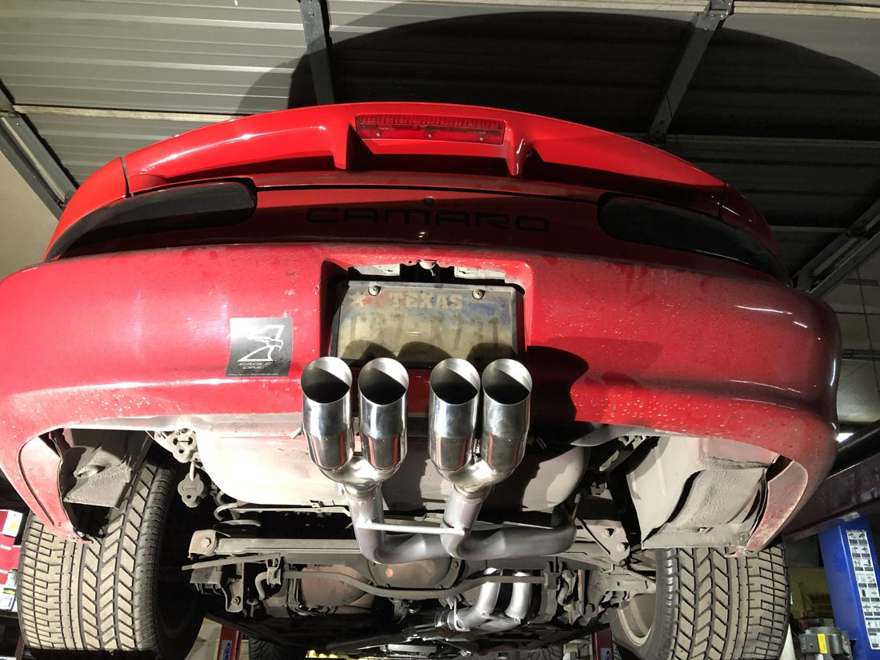 Custom exhaust build in the Elfer shop